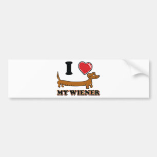 I-HEART-MY-WEINER BUMPER STICKER