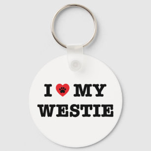 I Heart My Westie Key Ring
