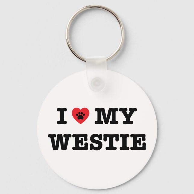 I Heart My Westie Key Ring (Front)