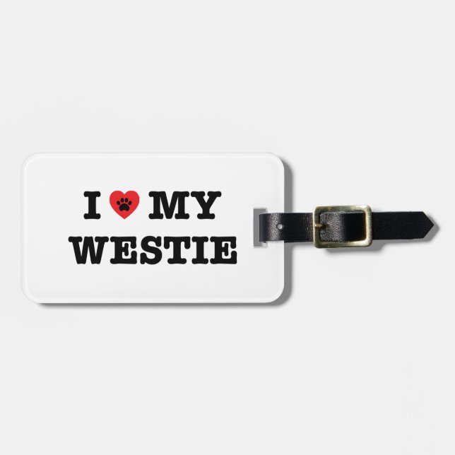 I Heart My Westie Luggage Tag (Front Horizontal)