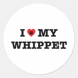 I Heart My Whippet Stickers