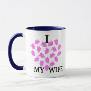 I heart my wife, Cute Strawberry Valentine's day Mug