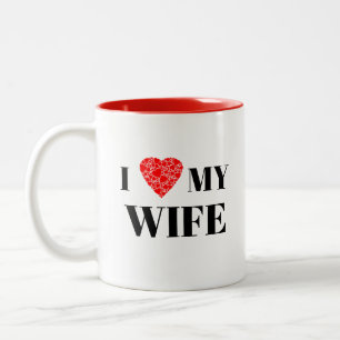 I heart my wife Gift to personalise Two-Tone Coffee Mug