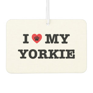 I Heart My Yorkie Car Air Freshener