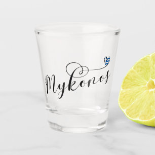 I Heart Mykonos, Greece Shot Glass
