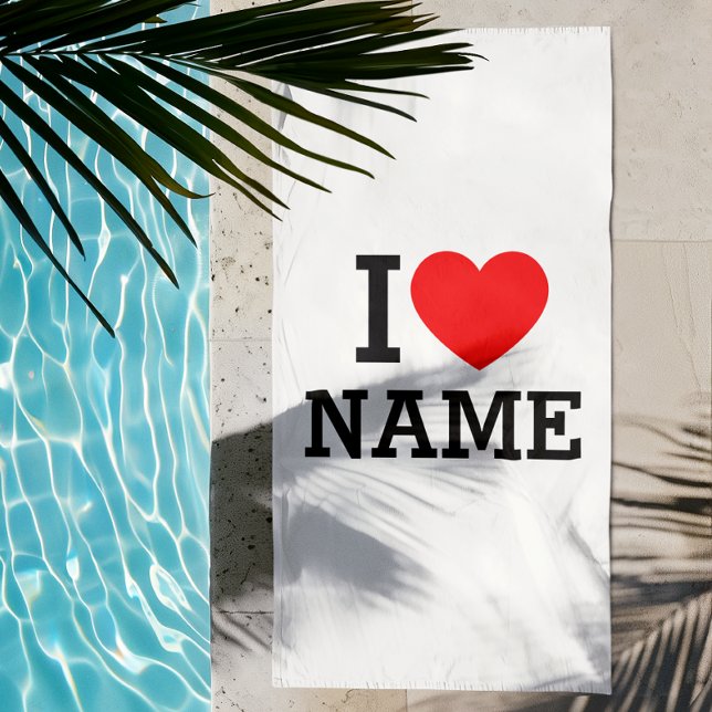 I Heart Name Beach Towel (Creator Uploaded)