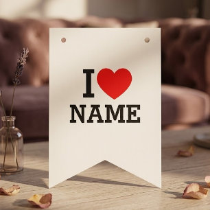 I Heart Name Bunting