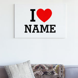 I Heart Name Canvas Print