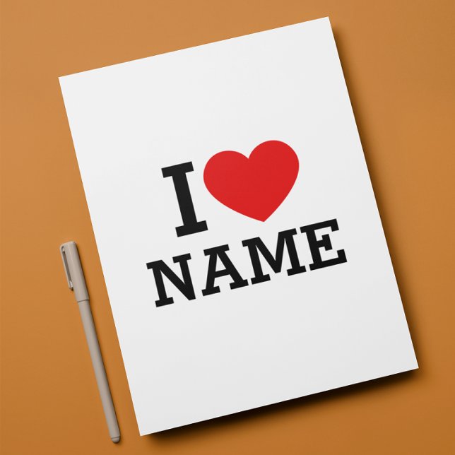 I Heart Name Custom Letterhead (Creator Uploaded)