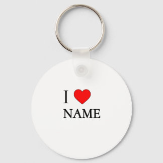 I heart name (customisable) key ring