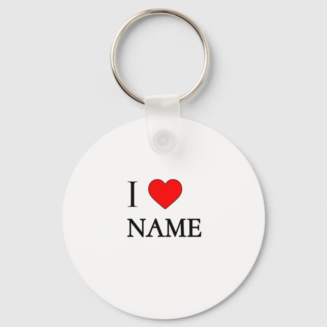 I heart name (customisable) key ring (Front)