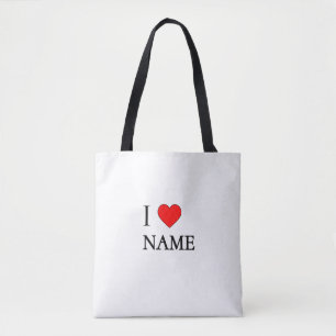 I heart Name (customisable)  Tote Bag