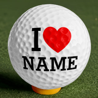 I Heart Name Golf Balls