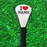 I Heart Name Golf Head Cover<br><div class="desc">Write your desired Name or Text on the name Section.</div>
