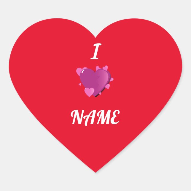 I Heart Name Heart Sticker (Front)