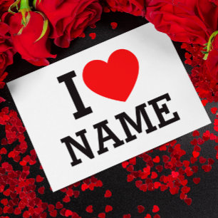 I Heart Name Holiday Postcard