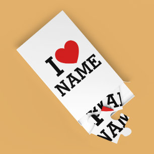 I Heart Name Jigsaw Puzzle