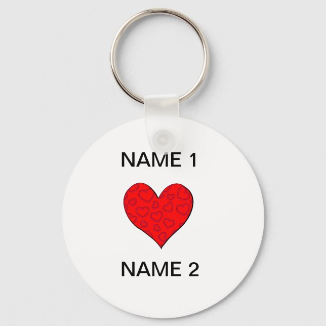 I Heart Name Key Ring (Front)