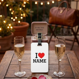 I Heart Name Luggage Tag