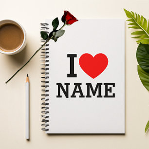I Heart Name Notebook