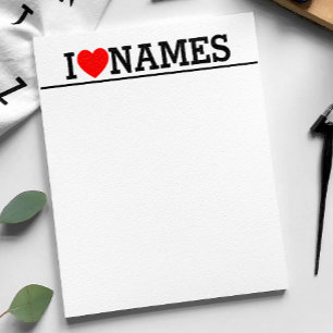 I Heart Name Notepad