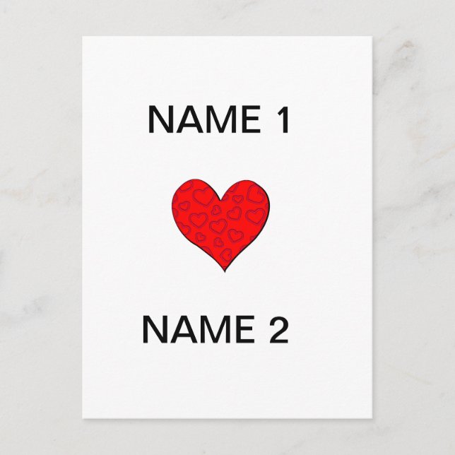 I Heart Name Postcard (Front)