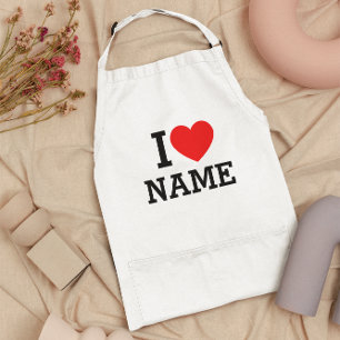 I Heart Name Standard Apron