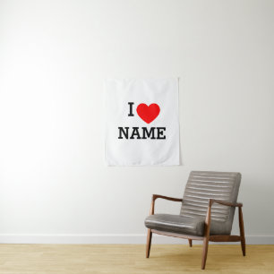 I Heart Name Tapestry