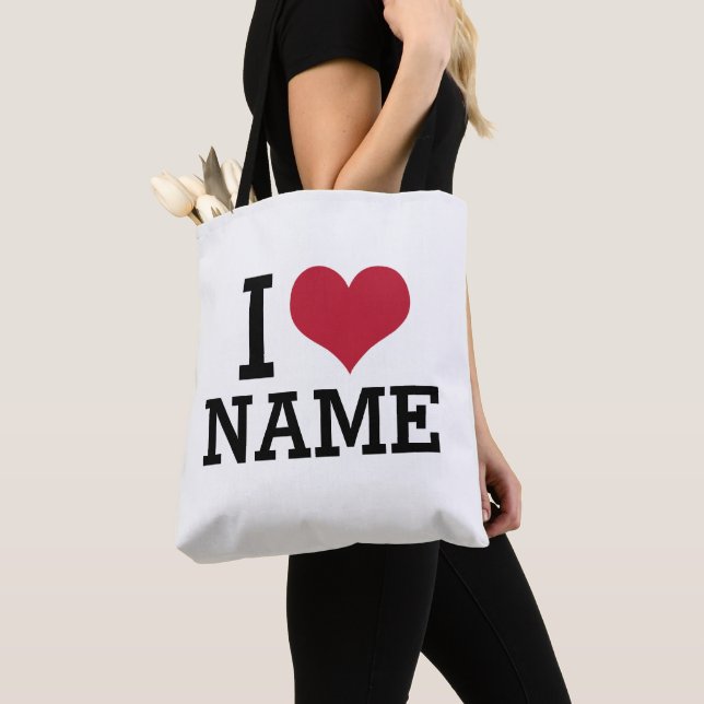 I Heart Name Tote Bag (Close Up)