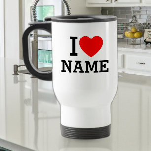 I Heart Name Travel Mug