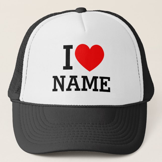 I Heart Name Trucker Hat (Front)