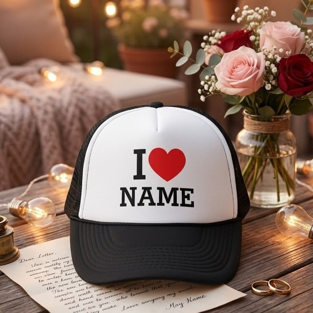 I Heart Name Trucker Hat (Creator Uploaded)