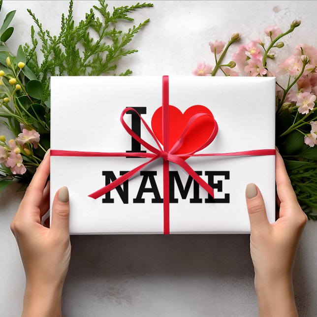 I Heart Name Wrapping Paper Sheet (Creator Uploaded)