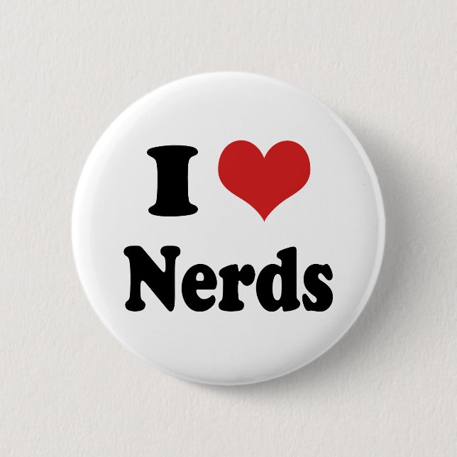 I heart Nerds 6 Cm Round Badge (Front)