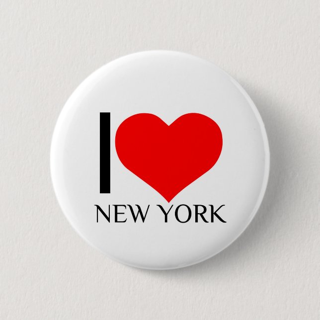 I HEART NEW YORK 6 CM ROUND BADGE (Front)