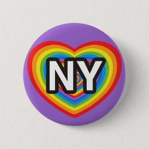 I heart New York. I love New York. NYC rainbow 6 Cm Round Badge