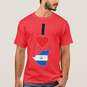 I Heart Nicaragua I Love Nicaraguan National Flag  T-Shirt