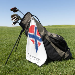 I Heart Norway Norwegian Flag Golf Towel