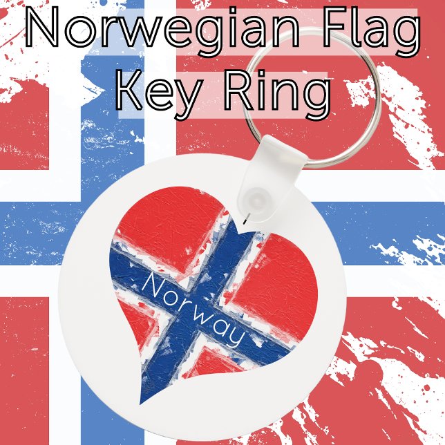 I Heart Norway Norwegian Flag Key Ring (I Heart Norway Norwegian Flag Key Ring)