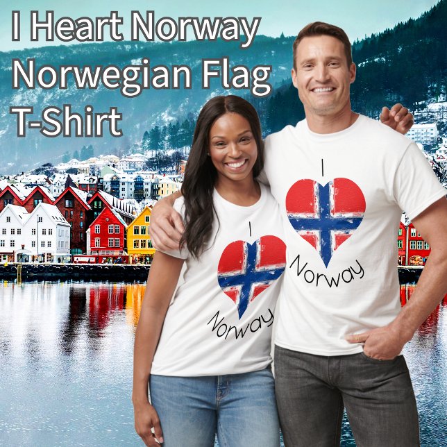 I Heart Norway Norwegian Flag T-Shirt (I Heart Norway Norwegian Flag T-Shirt. Great Norwegian Ancestry Heritage Gift.)