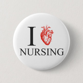 I Heart Nursing 6 Cm Round Badge