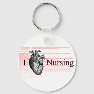 I Heart Nursing Key Ring