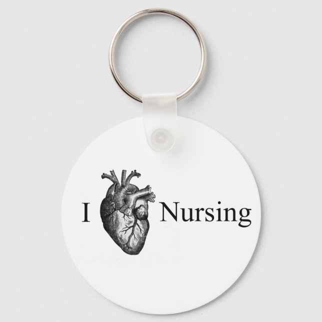 I Heart Nursing Key Ring (Front)