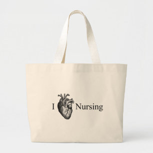 I Heart Nursing Large Tote Bag