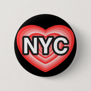 I heart NYC. I love NYC. New York City. I heart NY 6 Cm Round Badge