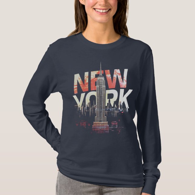 I Heart NYC" T-shirt - Casual New York City Urban  (Front)