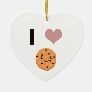 I heart Oatmeal Cookies Ceramic Tree Decoration