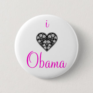 I "HEART" OBAMA! 6 CM ROUND BADGE