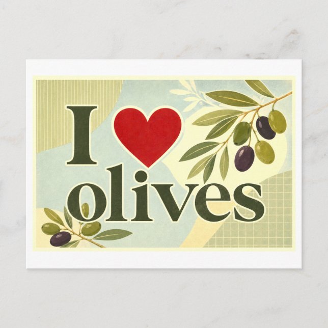 "I [Heart] Olives" Postcard (Front)