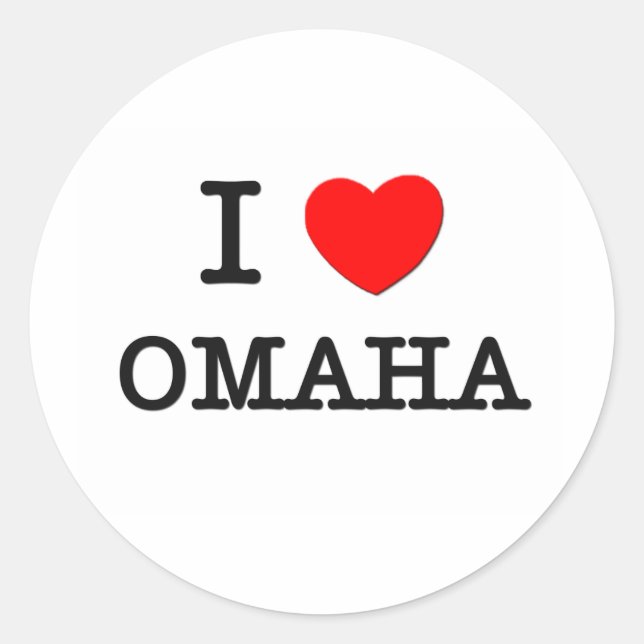 I Heart OMAHA Classic Round Sticker (Front)